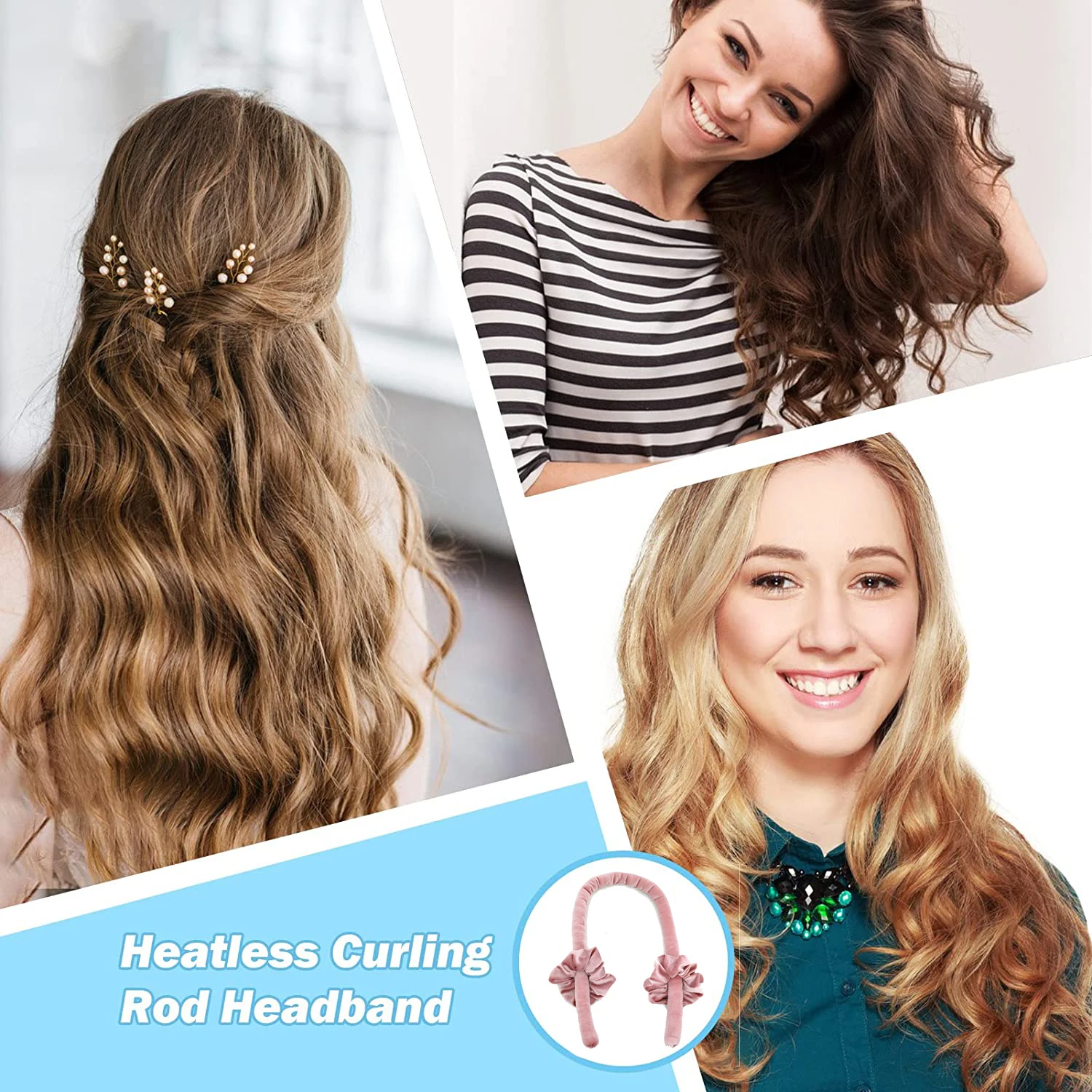 hair accessories curler heatless curls beauty curly products 3-piece set Velvet curling iron flexi rods magic hairdresser tools