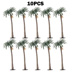 Set of 10 Miniature Coconut Palm Trees for Diorama and Scenery Layouts