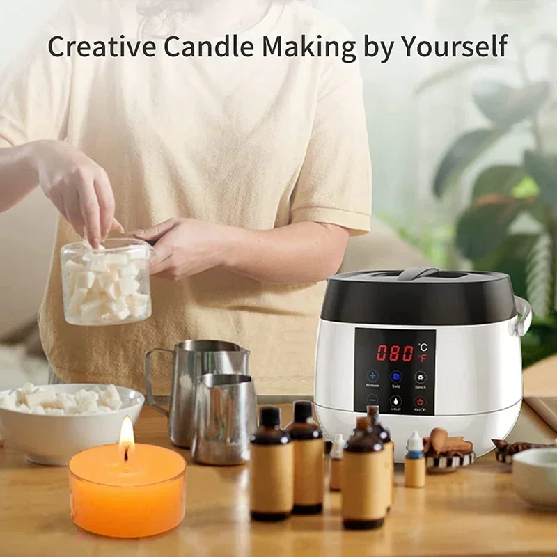 Candle Making Wax Melting Pot Wax Melter LED Temperature Display for Adults Beginner Soy Wax