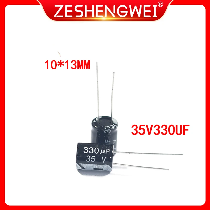 

20 шт., высококачественный электролитический конденсатор 35 в 330 мкФ 8*12 мм мкФ 35 в 10*13