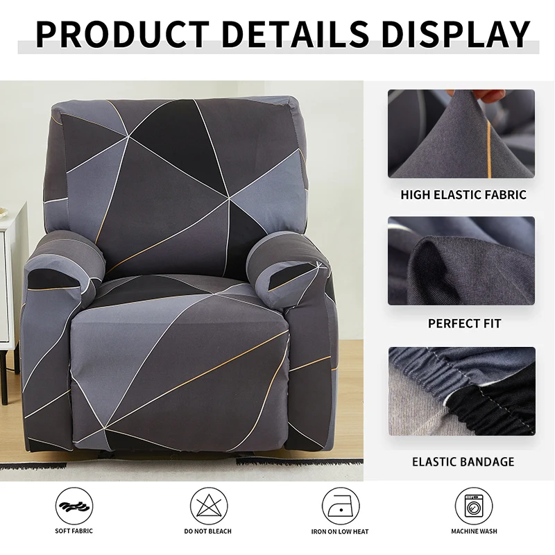 Recliner Slipcovers 4-Pieces Sofa Covers Couch Chair Cover Non Slip Reclining Furniture Protector Sofa Covers for Living Room 5