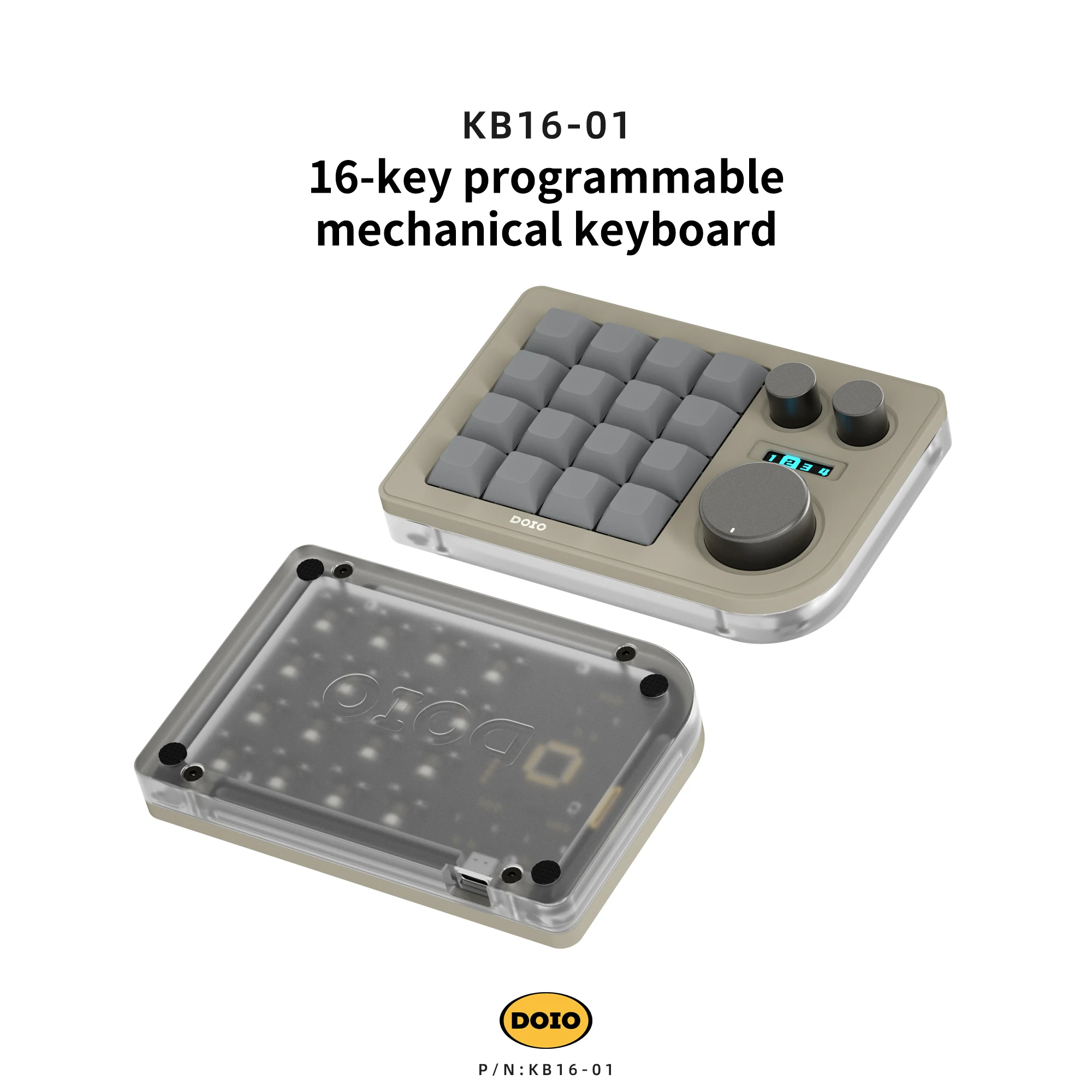 DOIO KB16 Megalodon Triple Knob Macro Pad - AliExpress