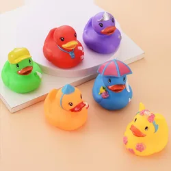 Rubber Ducks Baby Bath Toys Cute Little Yellow Duck with Squeeze Sound Soft Baby Pool Toy Birthday Christmnas Gifts For Children