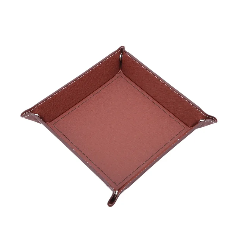 Hexagon Folding Dice Tray - Double-Sided PU Leather & Velvet Storage Holder