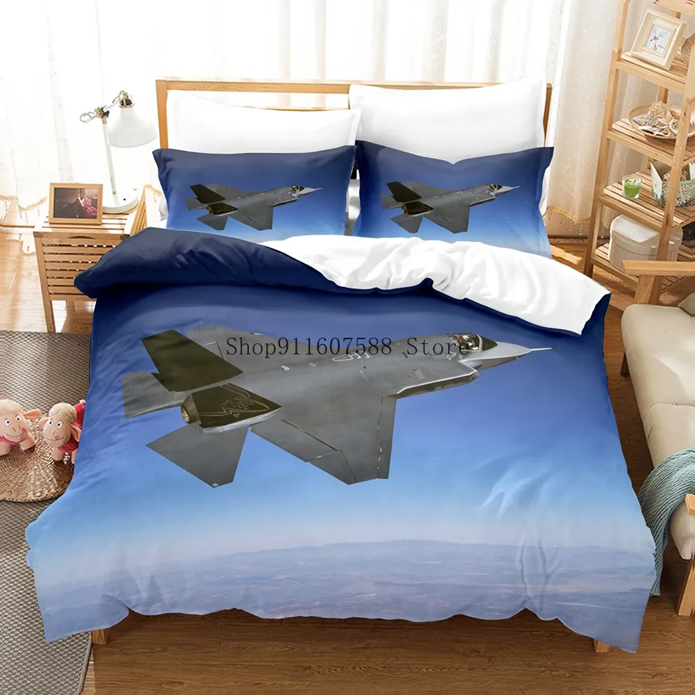 

Комплекты постельного белья с 3d-рисунком боевого самолета, пододеяльник с изображением истребителя, наволочка, двойное постельное белье для двуспальной кровати, детское постельное белье