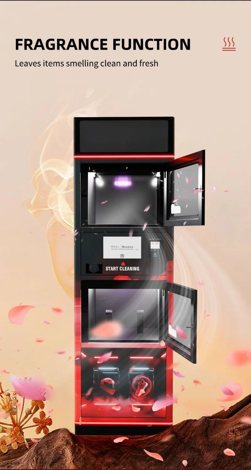 Vendlife Dual Compartment Cleaning and Disinfection Bike Motorcycle Helmet Cleaning Vending Machine Shoes Vendo Machine for Dry Washing and Deodorant