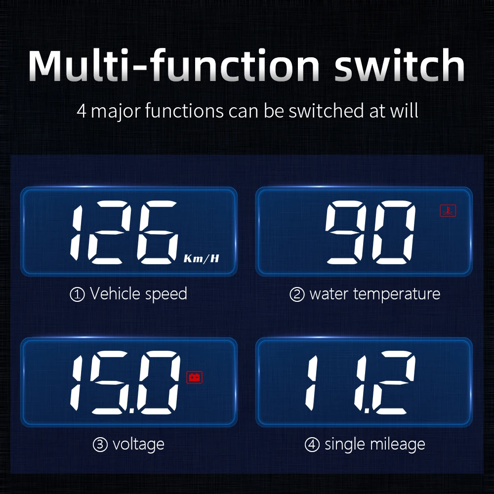 M3 OBD2HUD 헤드업 디스플레이 obd2 자동차 속도계 온보드 컴퓨터 연료 마일리지 알람 기능 포함 자동차 전자제품 액세서리 유리 프로젝터