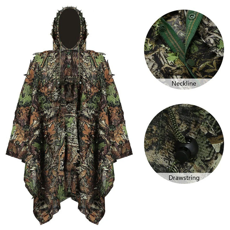 

Tactical 3D Leaf Woodland Cloak Camouflage Hunting Clothes Men Outdoor War Game Airsoft Military Ghillie Suit