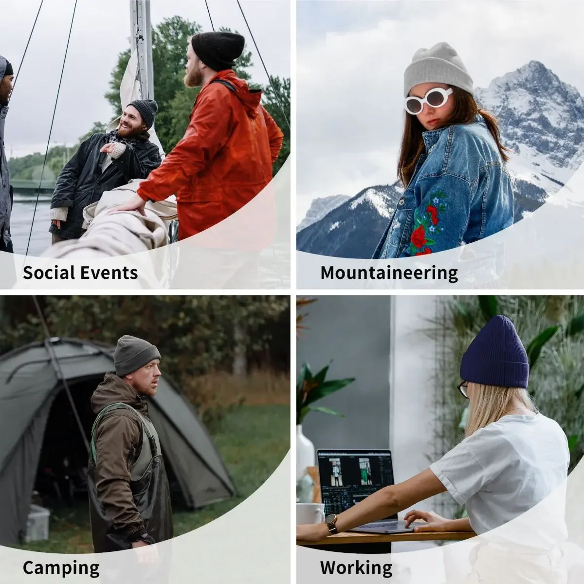 White Williams Racing Skullies Beanies Caps Winter Warm Knitting Hat Bonnet Outdoor Ski Cap 6