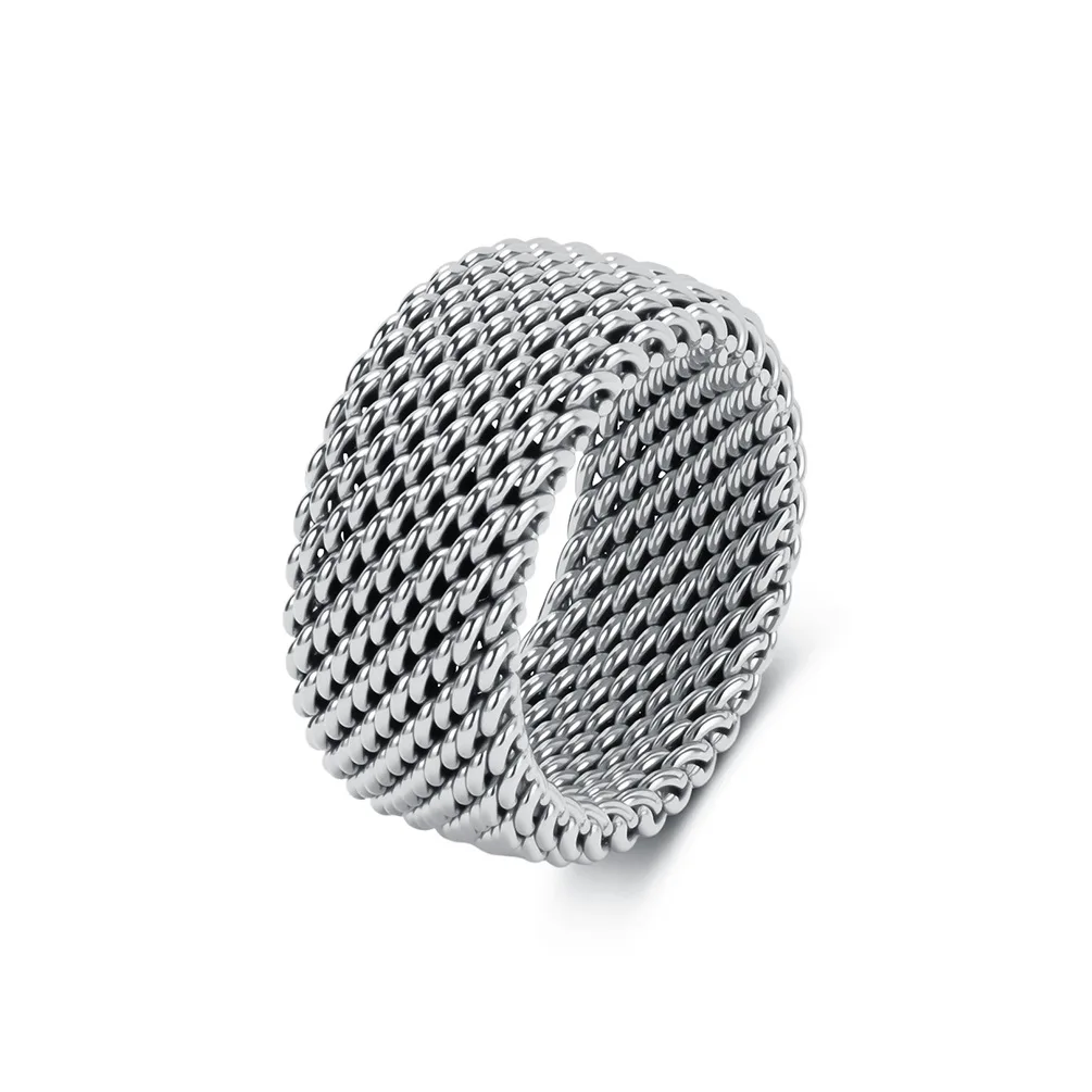 Anello Intrecciato in Acciaio Inossidabile alla Moda, Anelli Geometrici Minimalisti per Uomo e Donna, Gioielli Unici Estetici Impilabili Streetwear