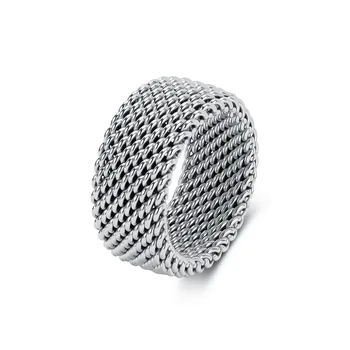Anello Intrecciato in Acciaio Inossidabile alla Moda, Anelli Geometrici Minimalisti per Uomo e Donna, Gioielli Unici Estetici Impilabili Streetwear