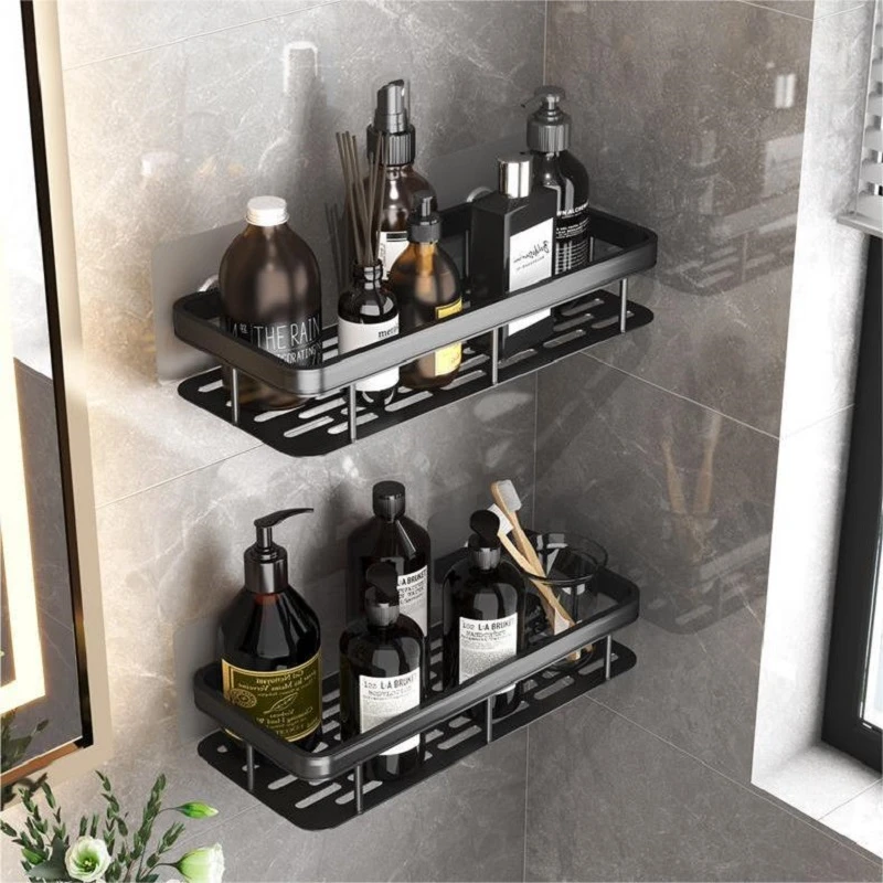 Bathroom Storage Rack Bathroom Shelves Space Aluminum Nodrill Wall
