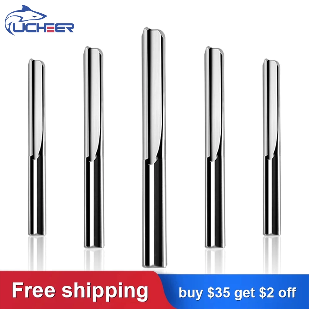 

UCHEER 1pc 8mm Two Flutes Straight router bits for wood CNC Straight Engraving Cutters Carbide End mill Tools