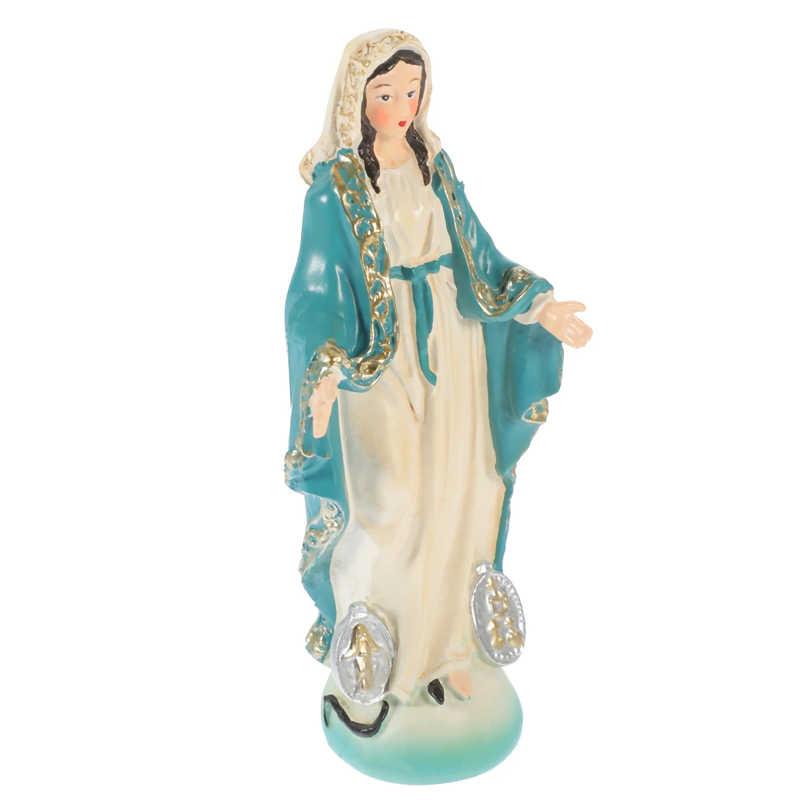 

Madonna Statue Ornaments Resin Virgin Mary Sculpture Adornment Church Decoration Desktop Tiny Crafts