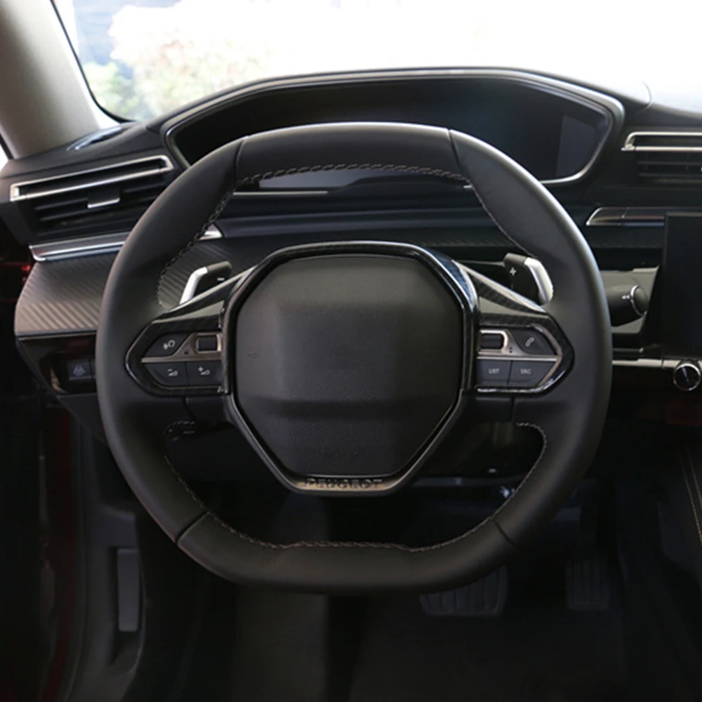For Peugeot 3008 4008 5008 GT 2017 -2023 3008GT 5008GT Car Steering Wheel Button Panel Trim Cover Accessories — view 2