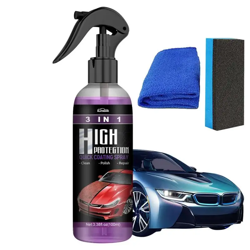 

3 In 1 High Protection Car Spray Multi Purpse Waterless Paint Care Quick Car Coating Spray For Auto Repairing Cleaning Polishing