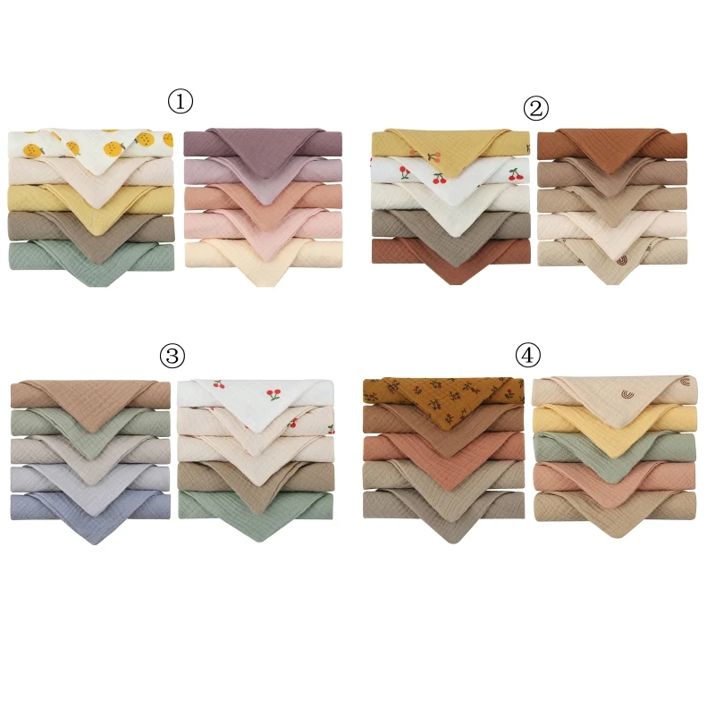

10 Pcs Towel Baby Facecloth Baby Bath Towel Handkerchief Cotton Burp Cloth Soft Absorbent Gauze Kindergarten Washcloth
