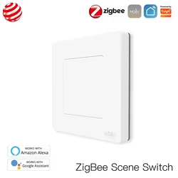 MOES Smart Push Button Scene Switch with Tuya ZigBee3.0 Integration and App Control (1 Gang Scene Switch)