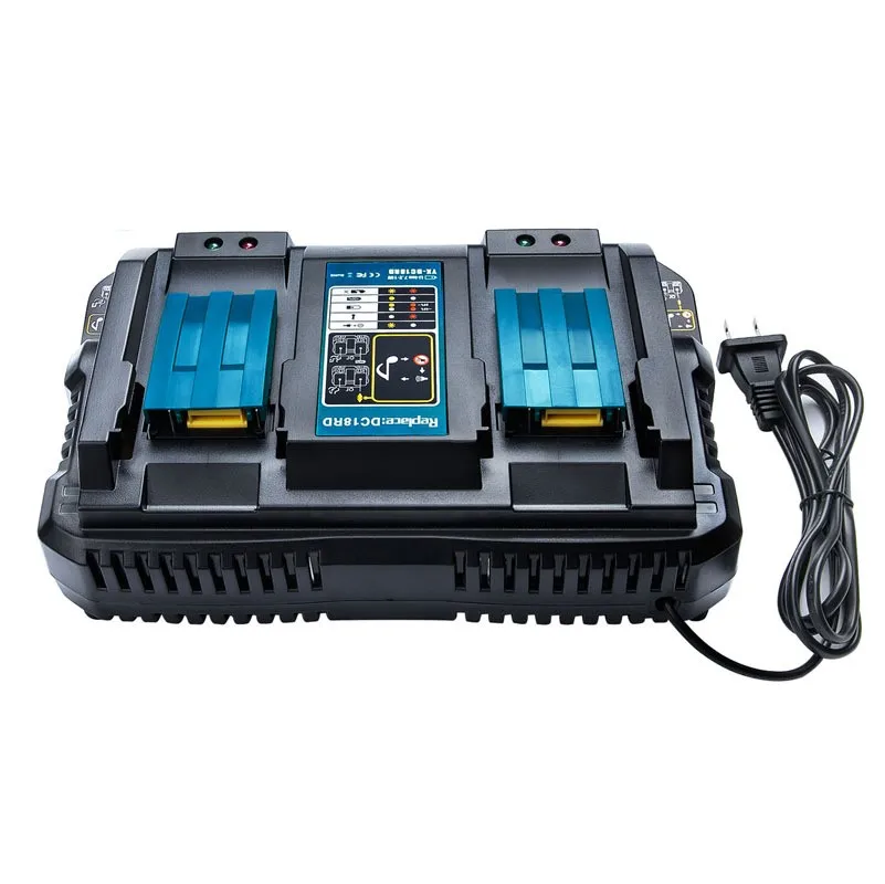 

DC18RD Dual Port Charger for Makita 14.4V 18V Li-ion Battery BL1860 BL1415 BL1430 BL1830 BL1840 BL1850 BL1845 Charging 4A