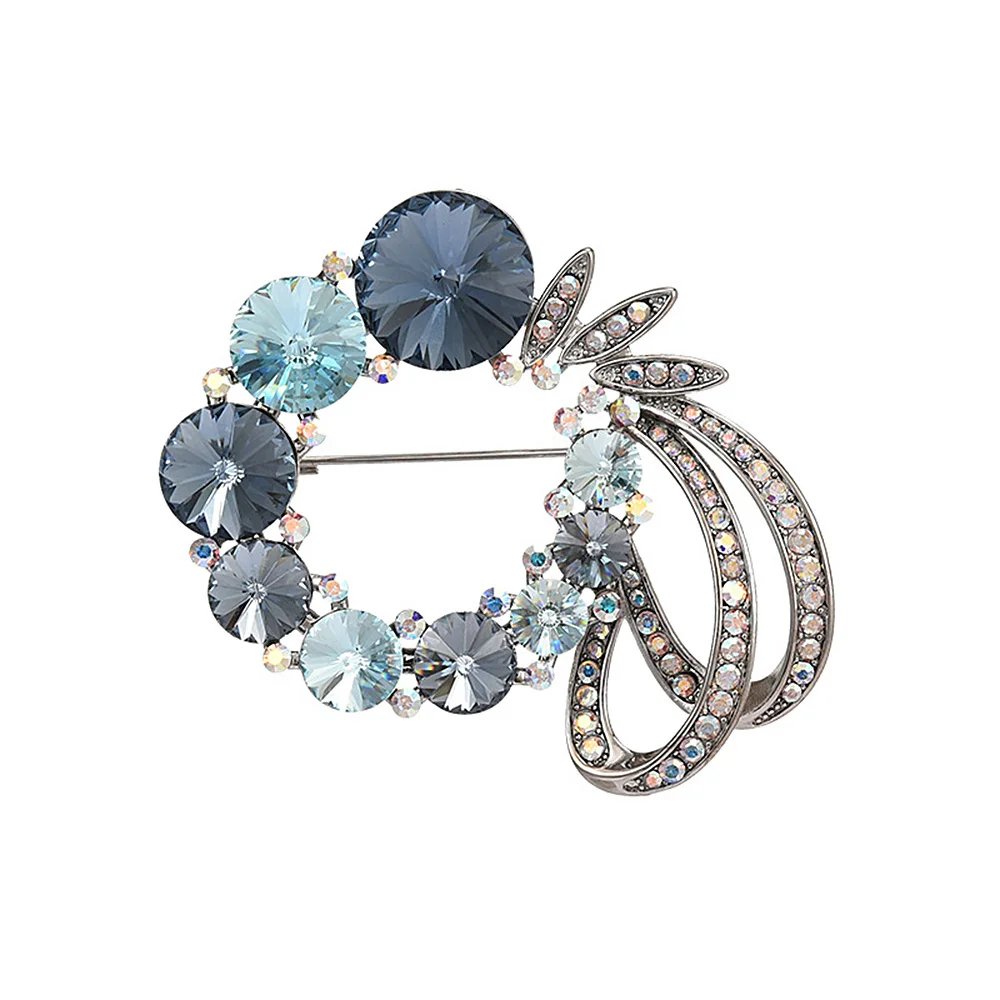 2024 New Fashion Creative Personality Cooper Crystal Glass Brooch Corsage Women's Accessories New Women's Pin Gift