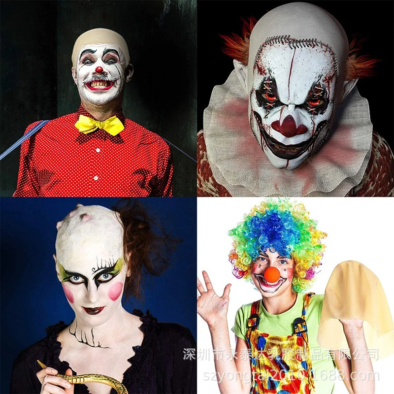 1개 재미있는 라텍스 가짜 대머리 남녀공용 파티용 가발 캡 라텍스 마스크 모자