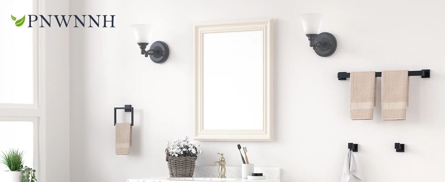 Description Picture 4 of item10-Pieces Matte Black Bathroom Accessories Set, 23.6 Inch Bath Towel Bar Set, SUS 304 Stainless Steel Bathroom Hardware Set