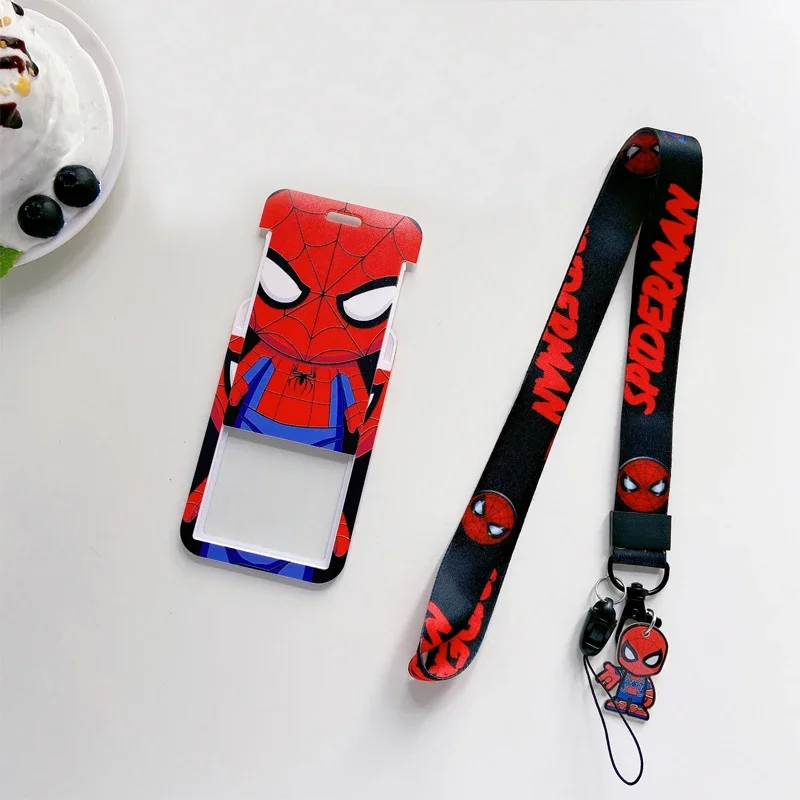 ID Card Holder Disney Superhero Neck Strap Pendant Boys Door Badge Holder Lanyards Keychain Men Work Credential Case Gift