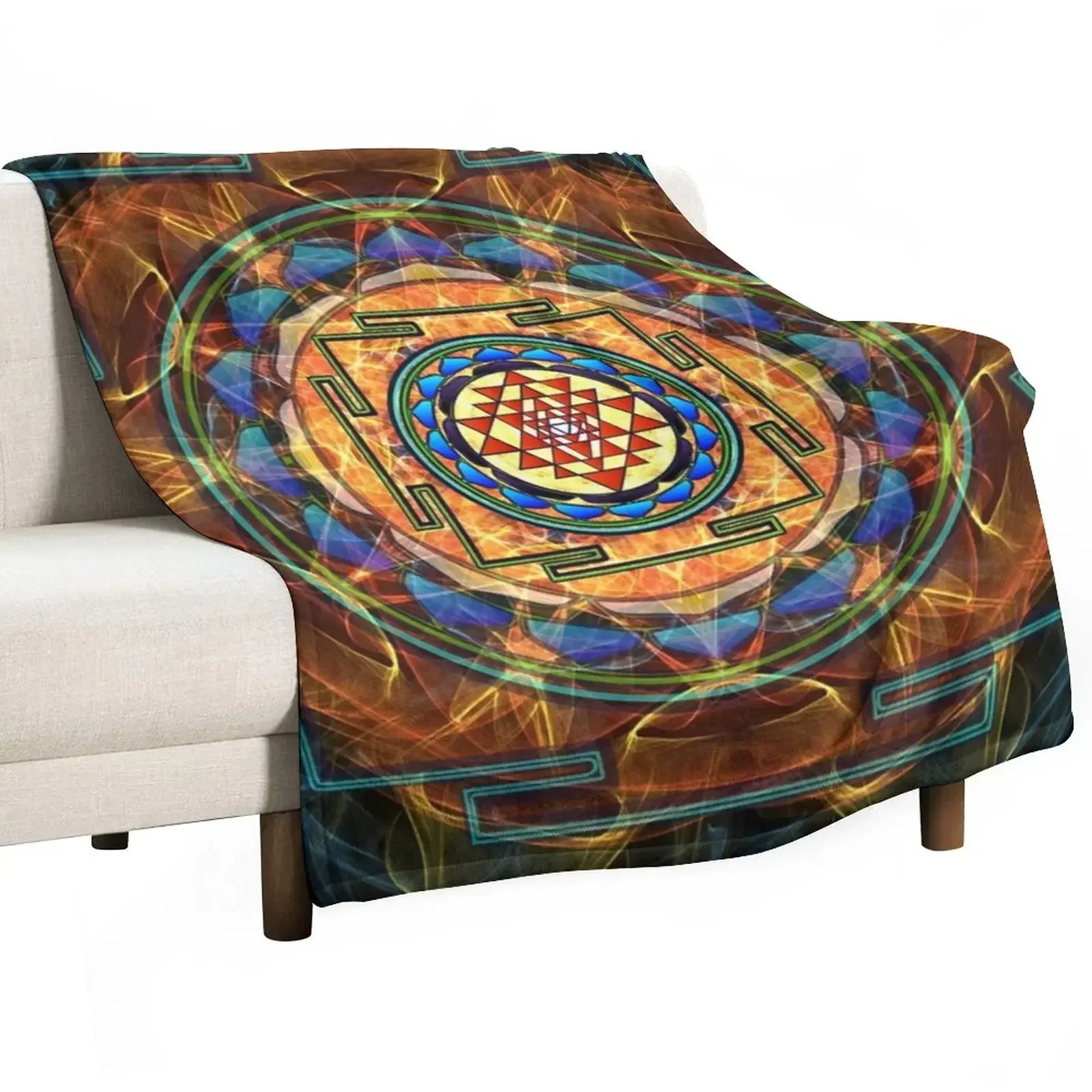 

The Sri Yantra - Sacred Geometry Throw Blanket Decorative Sofa halloween valentine gift ideas Blankets