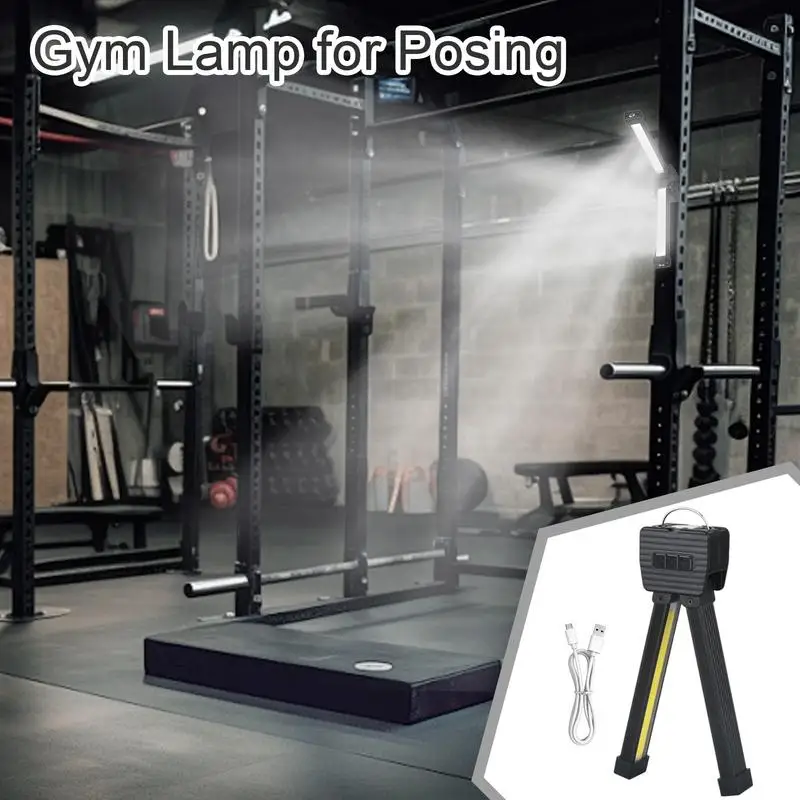 Magnetic Gym Posing Lamp - 180° Foldable LED Light With 7 Dimming Modes, USB Rechargeable & Power Bank Function