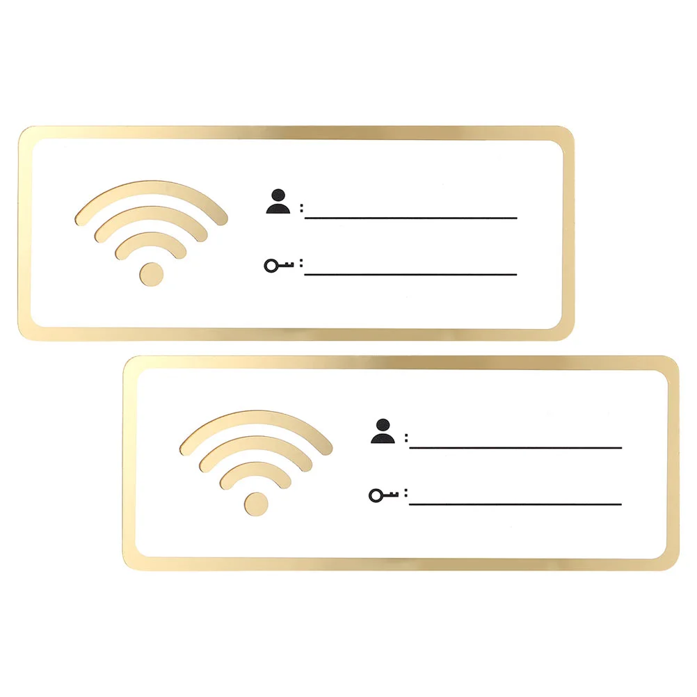 

2 Pcs Emblems Wifi Sign Password For Guestroom Wall Glass Door Acrylic Router Templates Account