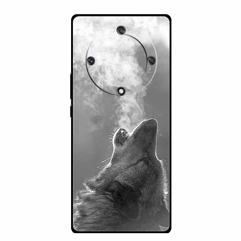 Wolf Lion Tiger Cat Black Silicone Soft Phone Case Cover