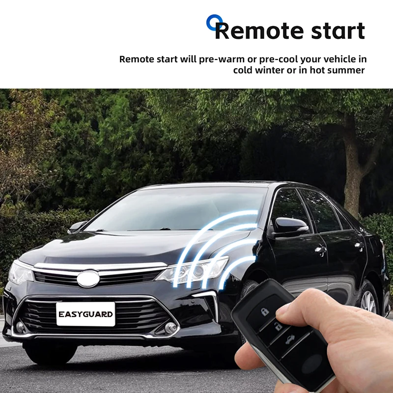 

EASYGUARD Remote Starter Kit for Toyota Avalon 15-17 with oem push button ONLY Plug and Play 3X Lock to Remote Start/stop