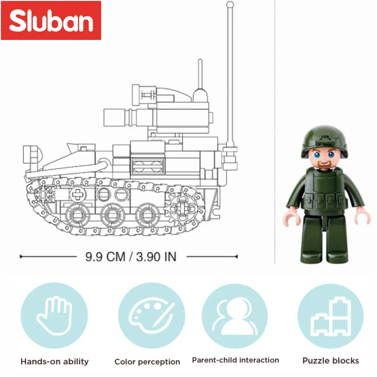 Sluban Building Block Toys Morden Military Wisel armblined weights Carrier 245PCS Bricks B0750 Army Tank Fit With Leading Brands