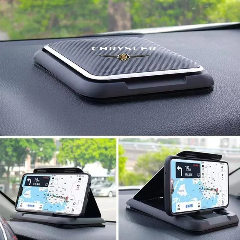 

New Carbon Fiber Car Mobile Phone Bracket Dashboard Phone Holder For Chrysler 300c 300 Pacifica 200 Sebring PT Cruiser Accessory