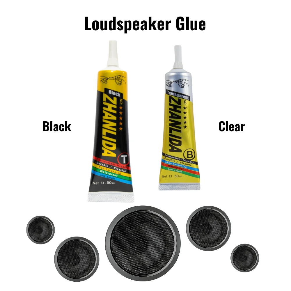 Speaker Repair Glue Loud Speaker Foam Side Dust Cap Rubber Edge Cone Basin Strong Adhesive 15/50/80ML Black / Transparent