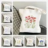 Floral Print Causal Canvas Bag Harajuku Women Shoulder Bags  Female Tote Handbag Large Capacity Shopper Handbag Fashion Handbags 1