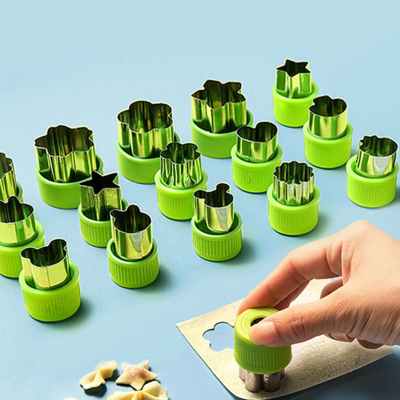 Vegetable Fruit Cutter Stainless Steel Flowers Cartoon Shape Mold Cake Biscuit Cutting Mold Kitchen Cookie Cutter Tool