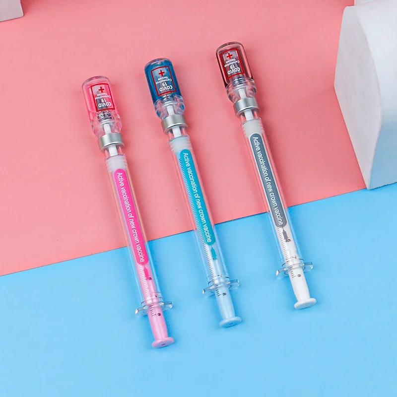 3 pcs/set,1-3-5 set Creative Novelty Syringe Peculiar Shape Stationery 0.5 MM Cute Gel Pen