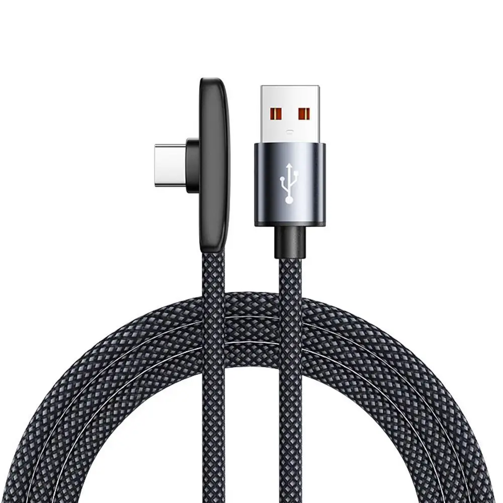 100W USB to Type C 고속 충전 90 ° 엘보우 데이터 케이블 PD USB C 슈퍼 충전 게임 케이블 (삼성 S23 S22 화웨이 POCO 리얼미용)