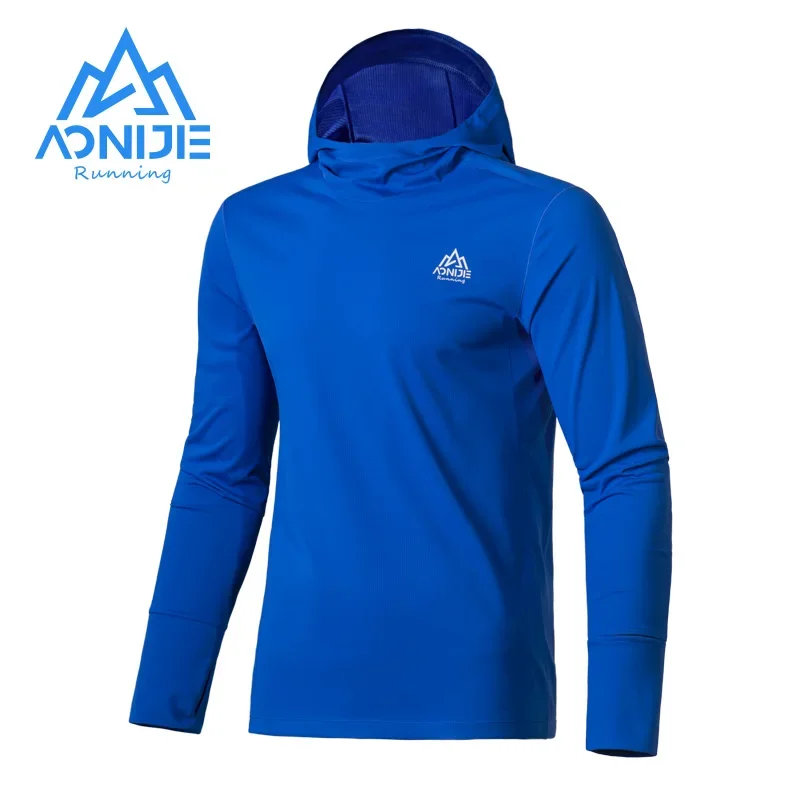 Sport t shirt running t shirts running t shirt fitness clothes AONIJIE FM5171 Men Quick Drying Sport Long Sleeves with Hood Male Breathable Hooded Long Shirt Sun Protection Tees for Running