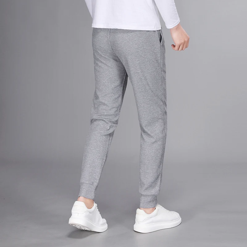 Description Picture 6 of item2023 New Men's Waffle Drawstring High Quality Solid Color Pants Casual Fashion Elastic Leggings