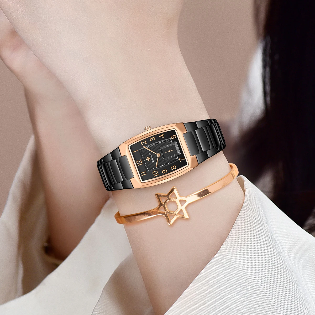 WWOOR Reloj Original Watch For Women Elegant Stainless Steel Ladies Watch Waterproof Fashion Quartz Wristwatch Bracelet Watches