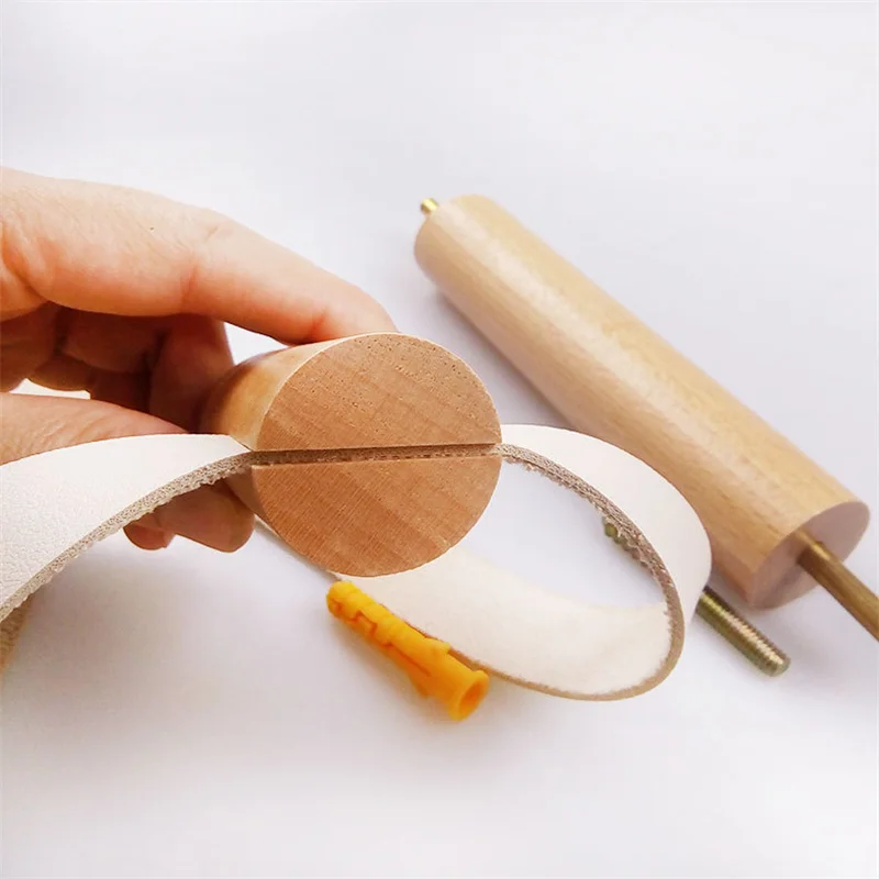 Punched Toilet Paper Holder Wall Mounted Tissue Beech Hemp Rope Towel Hanging