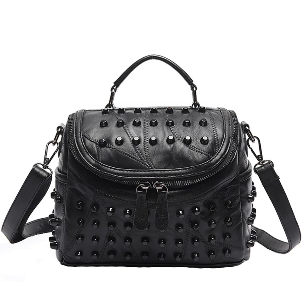 

Women PU Leather Bag Messenger Bags Rivet Handbags Luxury Designer Female Handbag Shoulder Bag Sac