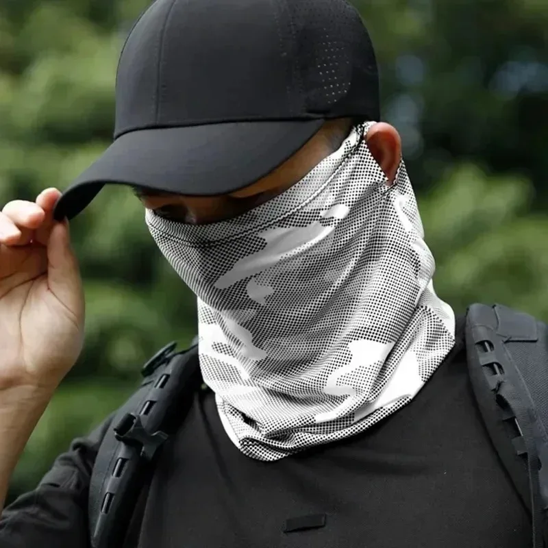Outdoor Breathable Sunscreen Breathable Ice Silk Sports Bandana Neck Scarf Fishing Face Towel Neck Sleeve Riding Mask Head