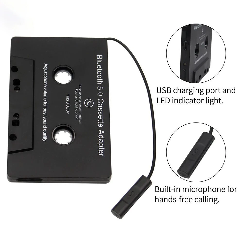 Bluetooth Audio Converter Universal Bluetooth 5.0 Car Tape Converter Car MP3/SBC/stereo Bluetooth Audio Cassette Player AUX Adapter