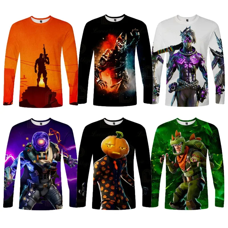 Nuovo Design Fortnites Uomo Abbigliamento Donna Capispalla Pullover Sport Girocollo Battle Royale Unisex Sudaderas No Hooded Top Shirts