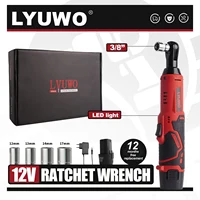 LYUWO 12V Cordless Right Angle Electric Wrench 45NM 3/8 Inch Ratchet Wrench Disassembly Nut Car Maintenance Tool With 4 Sockets 1