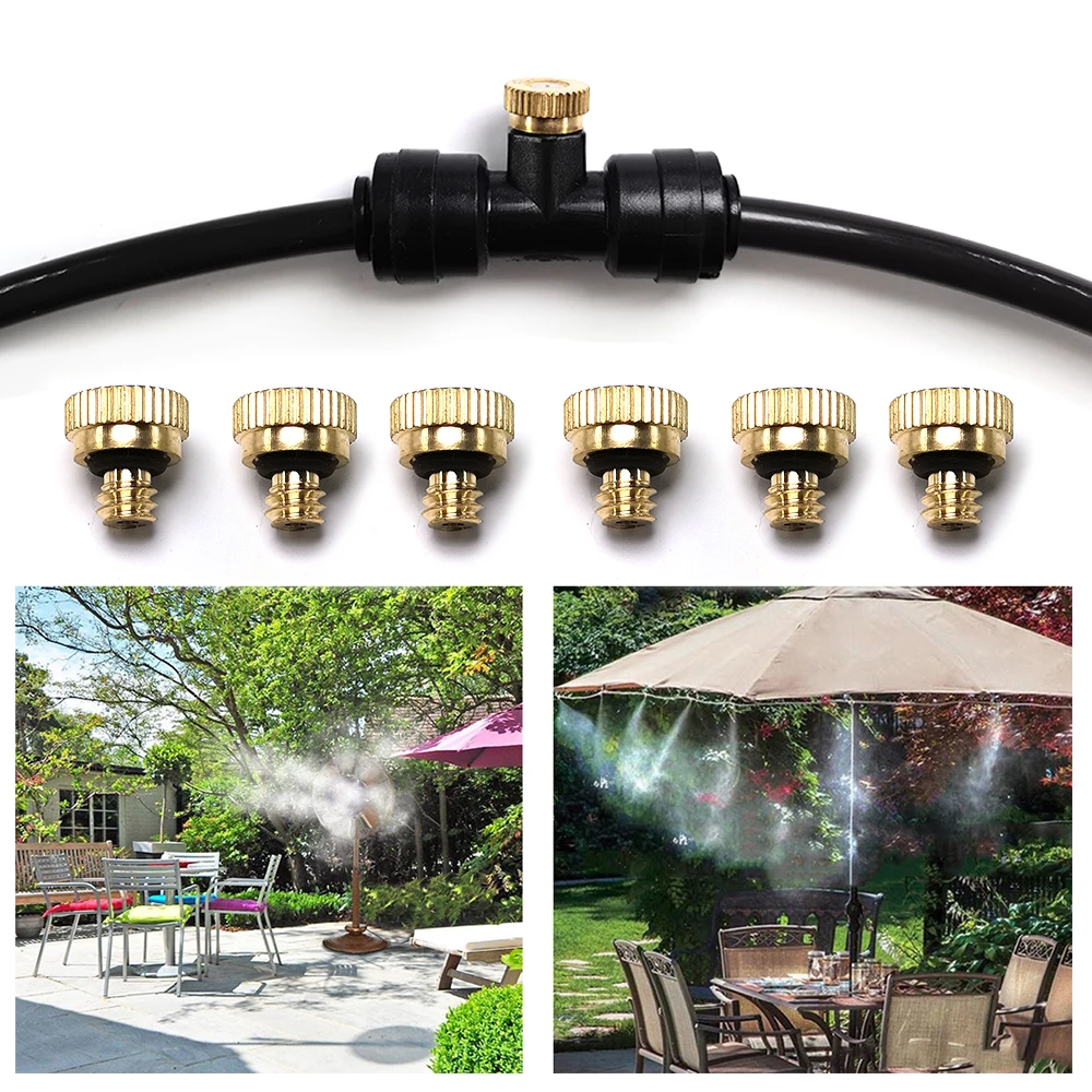10PCS Threaded Brass Misting Nozzle 0.1-0.8mm Orifice Patio Misting System Parts