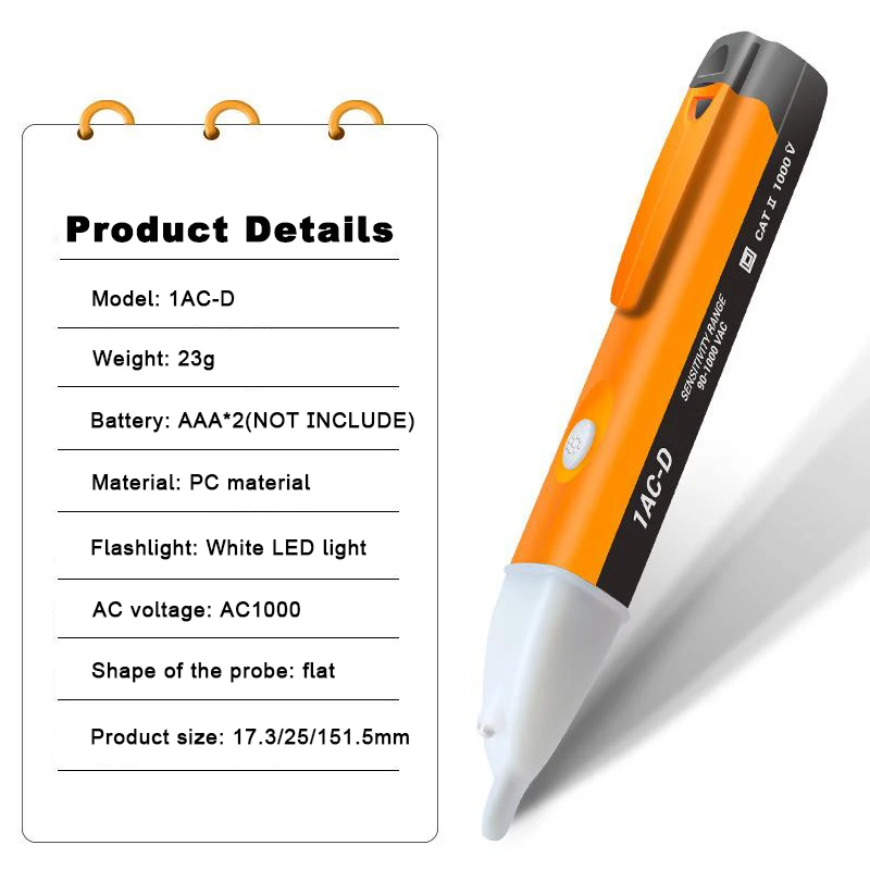 AC Voltage Detectors Smart Non-Contact Tester Pen Meter 90-1000V Current Electric Sensor Test Pencil Household Electrician Tool 4